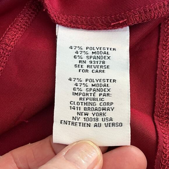 Magaschoni Woman Maroon Plum Hooded Sweatshirt Modal Kangaroo Pocket NWT 3X - Picture 10 of 11